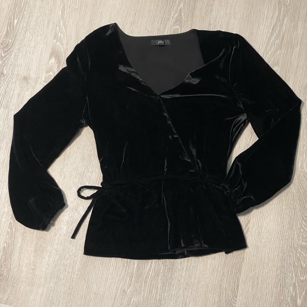 J Crew velvet wrap top